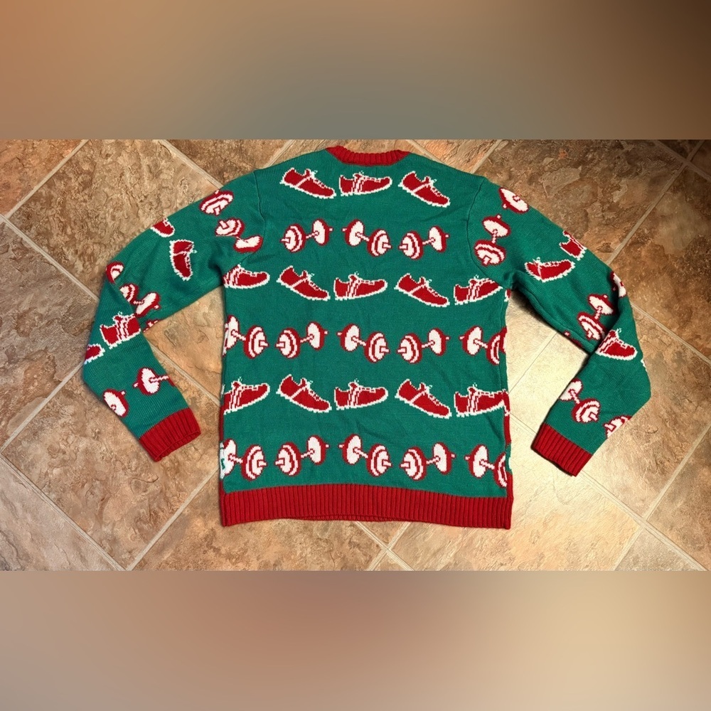 Blizzard Bay “Gains Santa” Ugly Christmas Sweater Men’s L – Gym Holiday Party - Picture 3 of 6